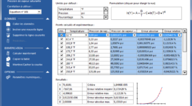 Régression des données - calculs thermodynamiques - génie chimique